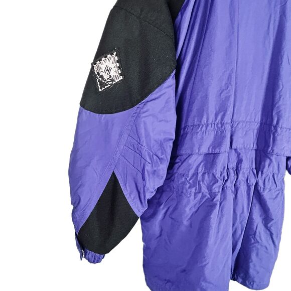 HAVOC Ski Jacket Colorblock Womens 14 Purple Black Teal 90's Zip Pockets - Picture 8 of 12